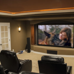 dedicated finished basement movie room