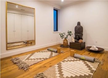 minimalist yoga or meditation room