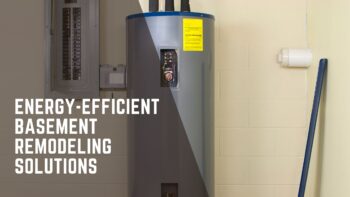 water heater and panel with energy efficiency text